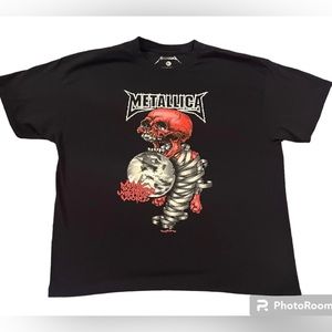 Adult XL Black Cotton Metallica Concert Shirt Casual Music Bands Crew Neck
